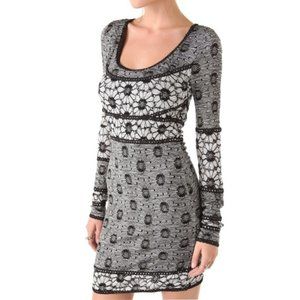 Free People | Black Botanical Forest Bodycon Dress